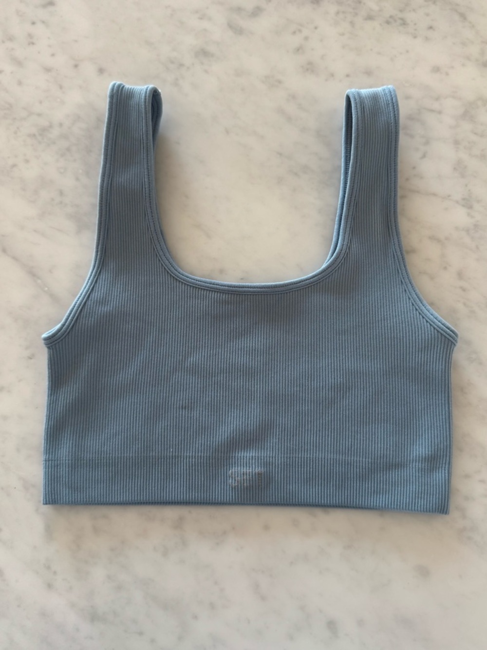 set active ribbed microfiber bra - light blue